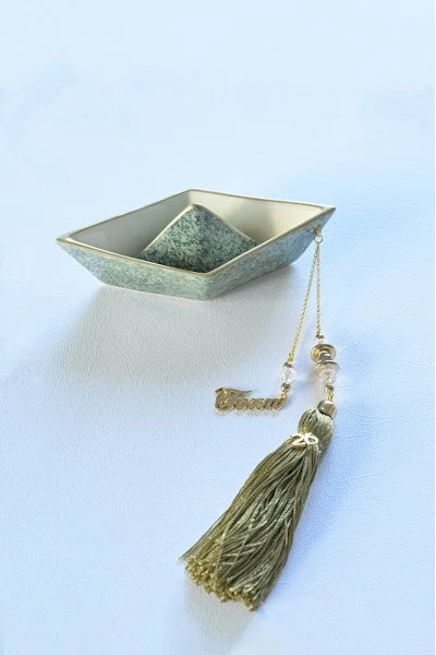 Γούρι 2026 Καράβι Κεραμικό Πράσινο