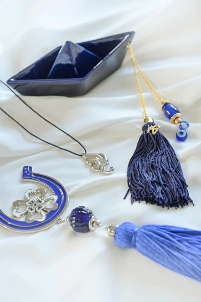 Γούρι 2026 Καράβι Κεραμικό Μπλε