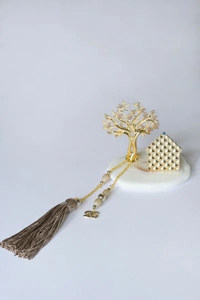 Γούρι 2026 Χρυσό Δέντρο με Σπιτάκι