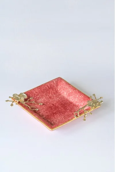 Διακοσμητικό 2026 Κεραμικό Δισκάκι Κόκκινο