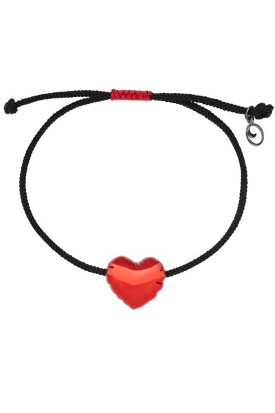 Βραχιόλι Ασημένιο Red Heart Balloon Makrame