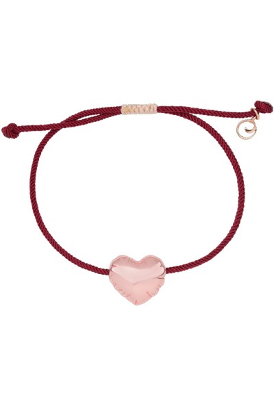 Βραχιόλι Ασημένιο Rose Heart Balloon Makrame