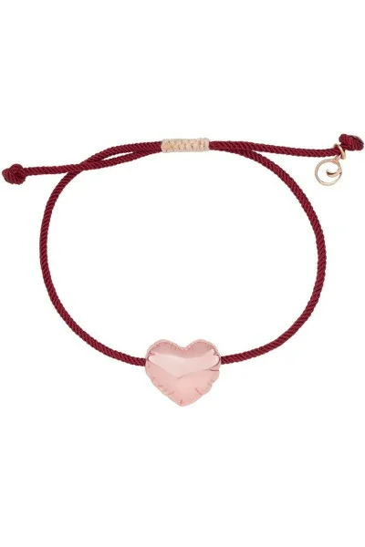 Βραχιόλι Ασημένιο Rose Heart Balloon Makrame