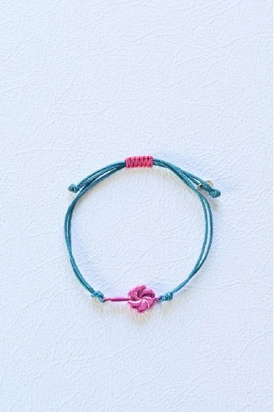 Βραχιόλι Ασημένιο Rose Lollipop Makrame