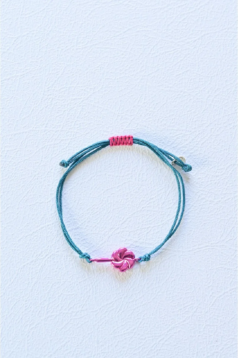 Βραχιόλι Ασημένιο Rose Lollipop Makrame