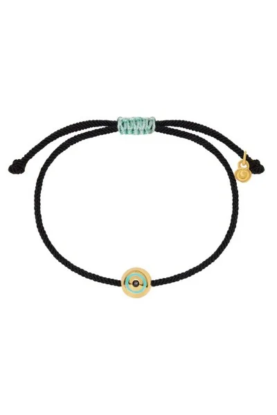 Βραχιόλι Ασημένιο Black Μάτι Makrame