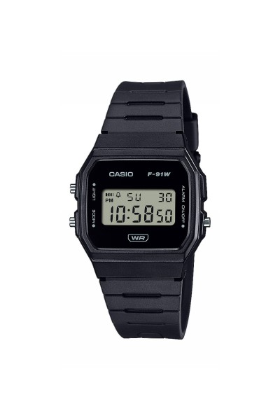 Casio Standard Black Rubber Strap F-91WB-1AEF