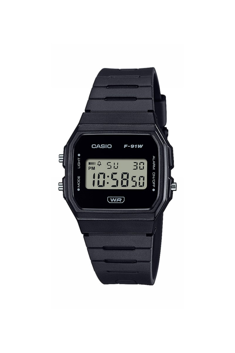 Casio Standard Black Rubber Strap F-91WB-1AEF