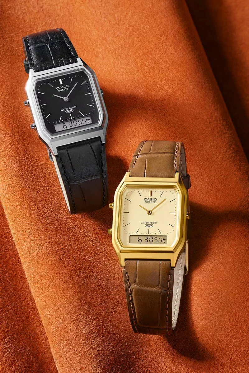Casio Anadigi Leather Strap AQ230EGL9AEF