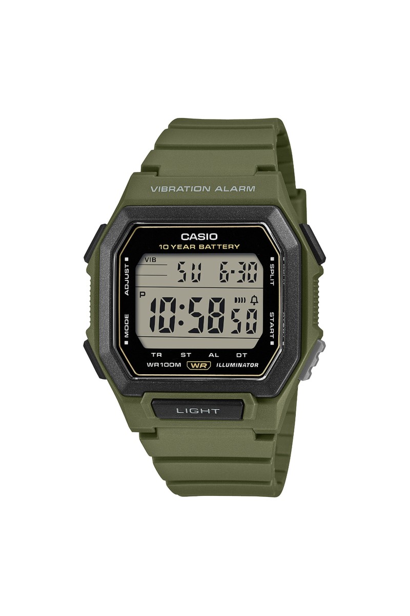 Casio Standard Military Green Rubber Strap W-738H-3AVEF