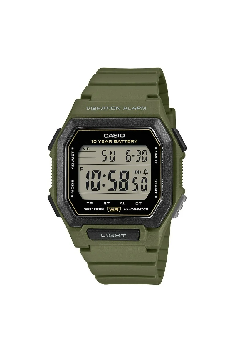 Casio Standard Military Green Rubber Strap W-738H-3AVEF