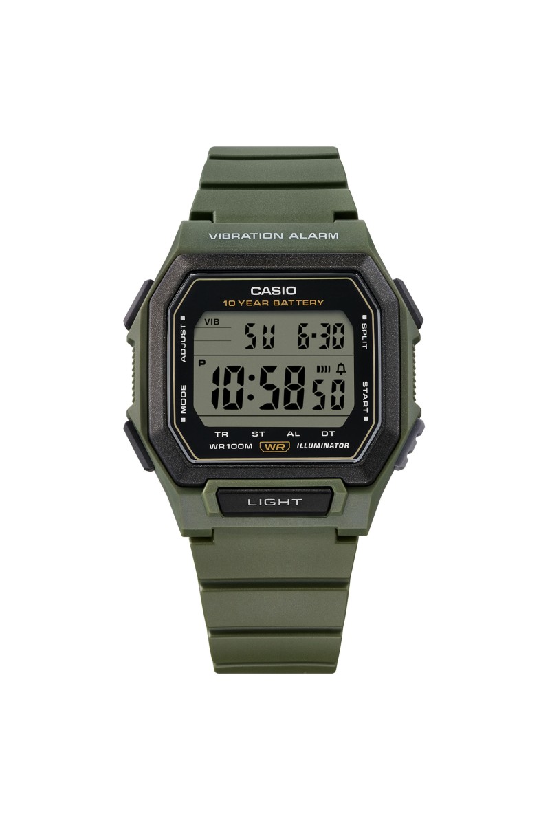 Casio Standard Military Green Rubber Strap W-738H-3AVEF