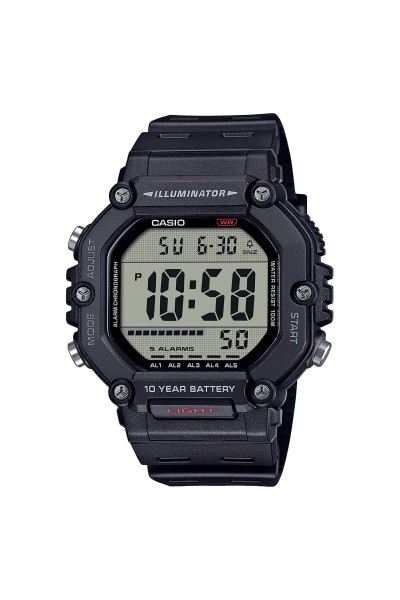 Casio Standard Black Rubber Strap AE-1600H-1AVEF