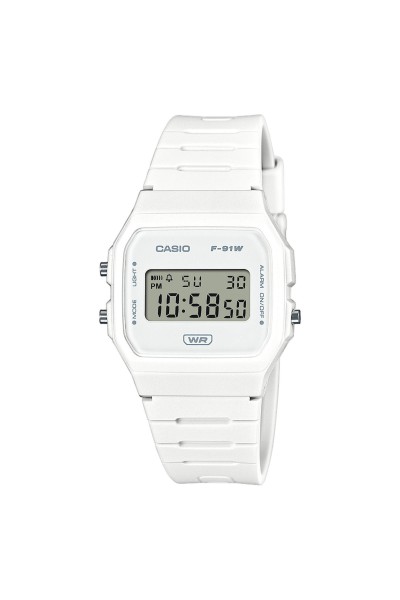 Casio Standard White Rubber Strap F-91WB-7AEF