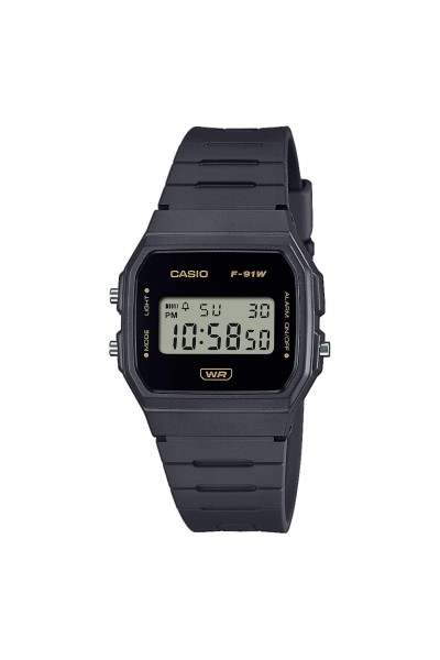 Casio Standard Black Rubber Strap F-91WB-8AEF