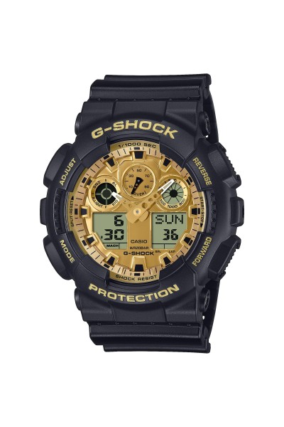 Casio Gshock Anadigi Black Rubber Strap GA-100GGB-1A9ER