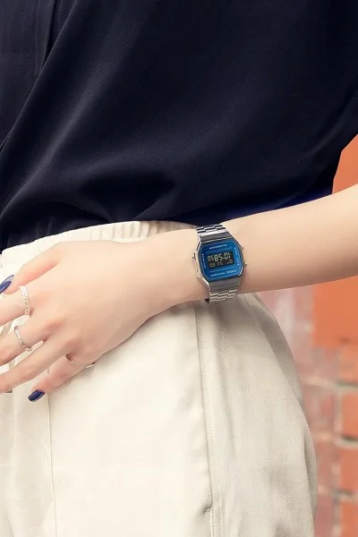 Casio Digital Stainless Steel A-168WEM-2BEF