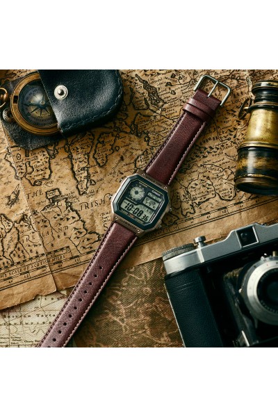 Casio Standard Brown Leather Strap AE-1200WHL-5AVEF