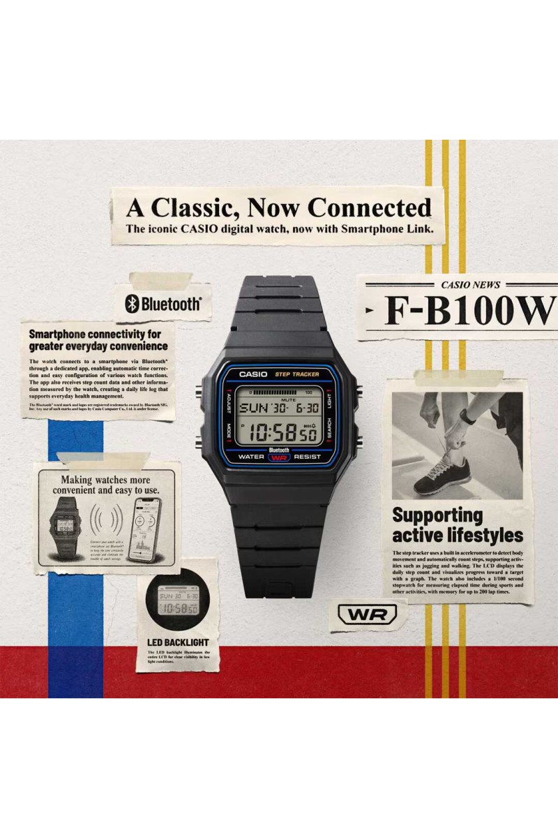 Casio Standard Black Rubber Strap F-B100W-1AEF