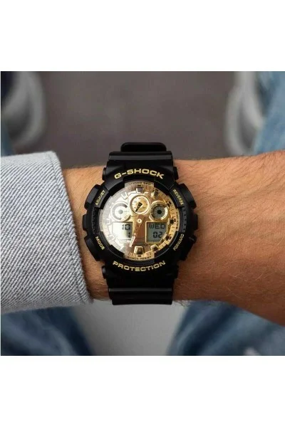 Casio Gshock Anadigi Black Rubber Strap GA-100GGB-1A9ER
