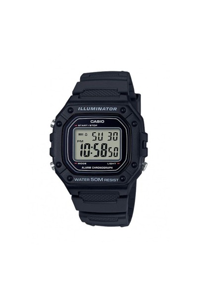 Casio Standard Black Rubber Strap W-218H-1AVEF