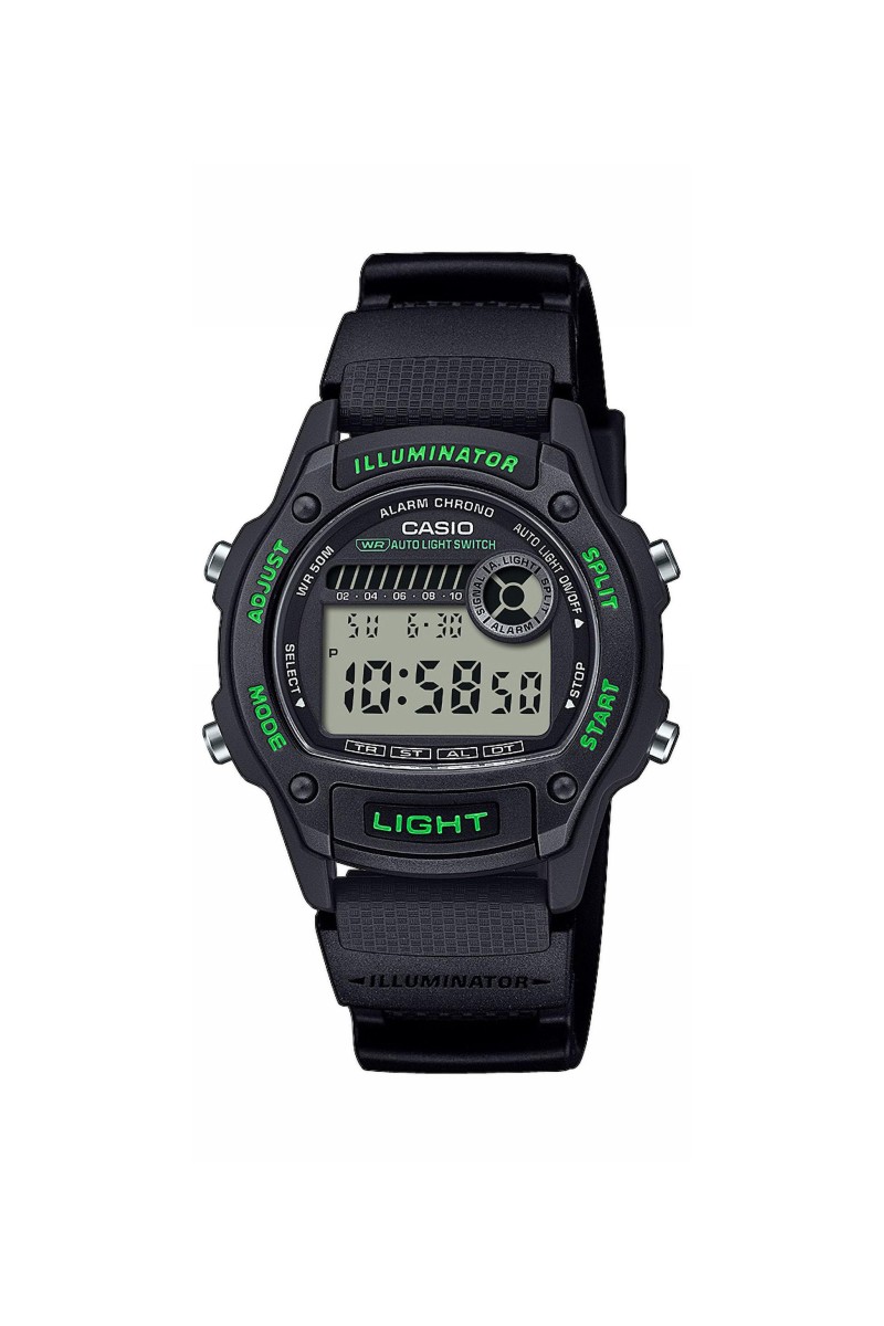 Casio Standard Black Rubber Strap W-220H-1A3VEF