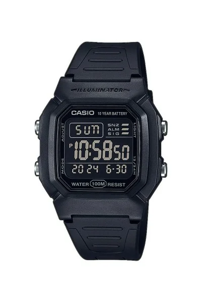 Casio Standard Black Rubber Strap W-800H-1BVES