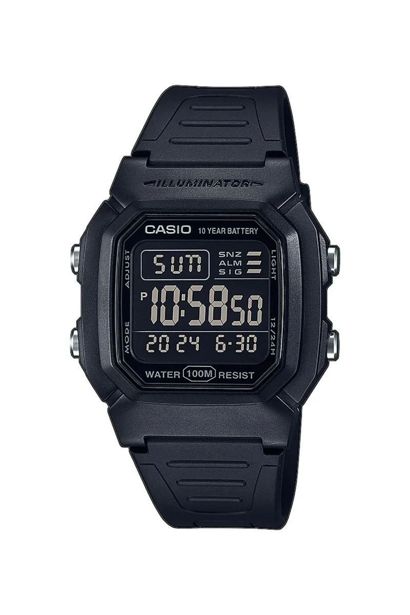Casio Standard Black Rubber Strap W-800H-1BVES