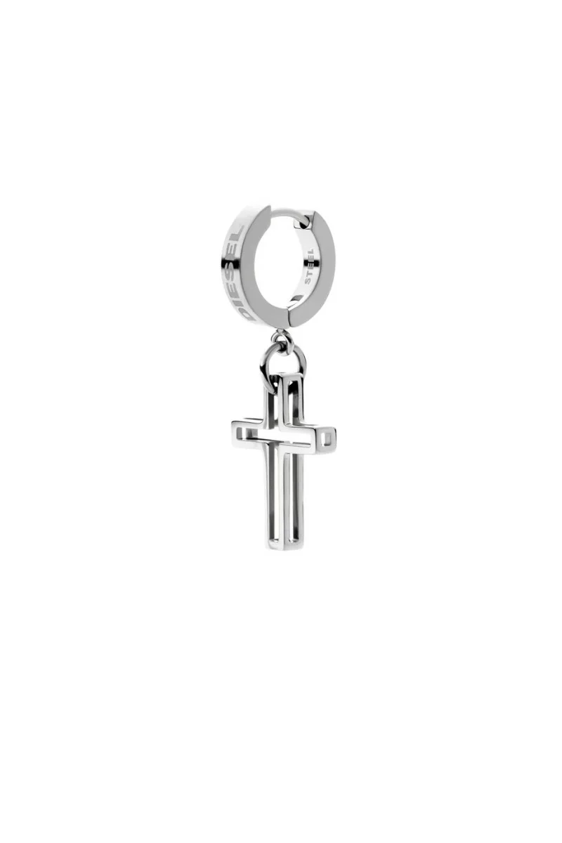 Σκουλαρίκι DIESEL Cross Hoop από Ατσάλι