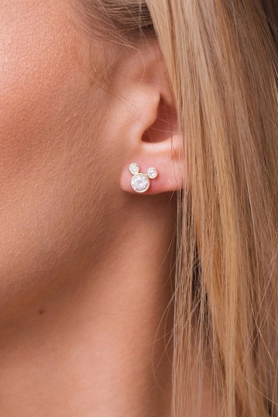 Σκουλαρίκια Mickey Mouse DISNEY Χρυσό 9Κ