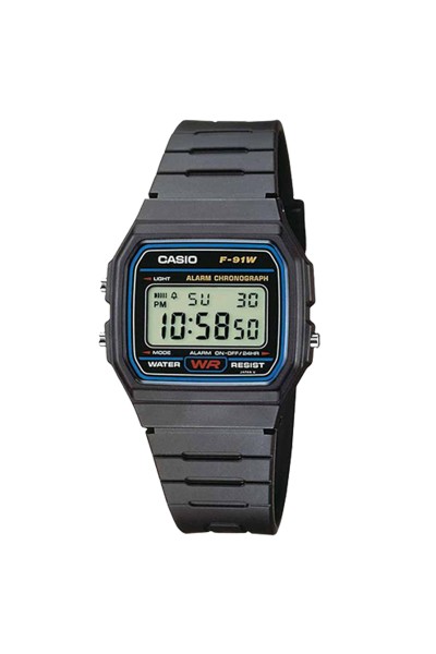 Casio Standard Black Rubber Strap F-91W-1YEG