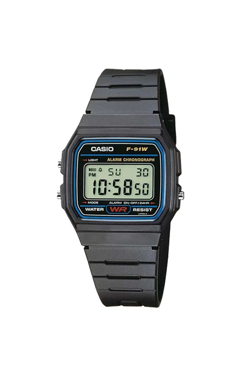 Casio Standard Black Rubber Strap F-91W-1YEG