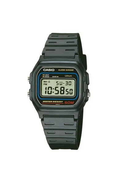 Casio Standard Black Rubber Strap W-59-1VQES
