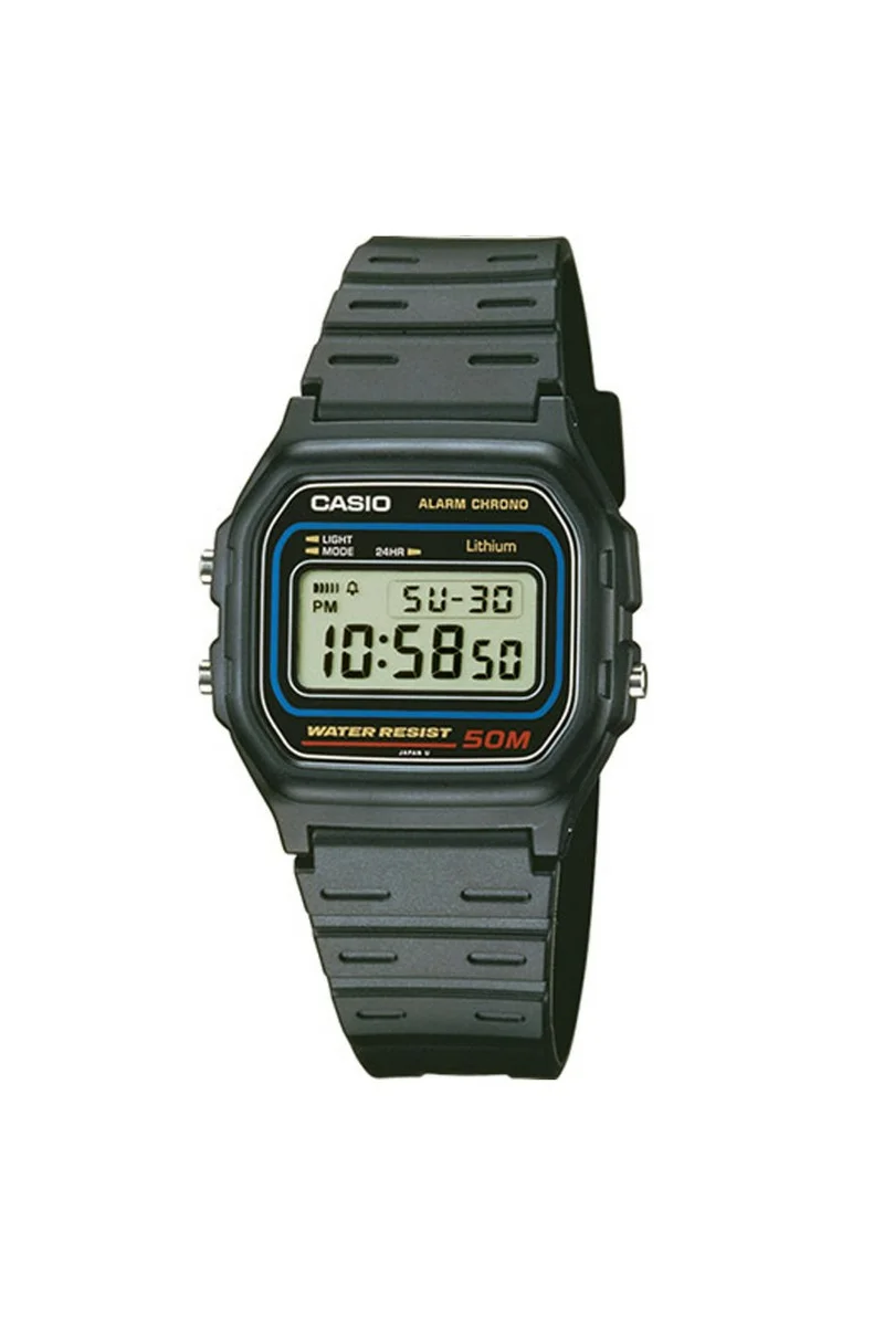 Casio Standard Black Rubber Strap W-59-1VQES