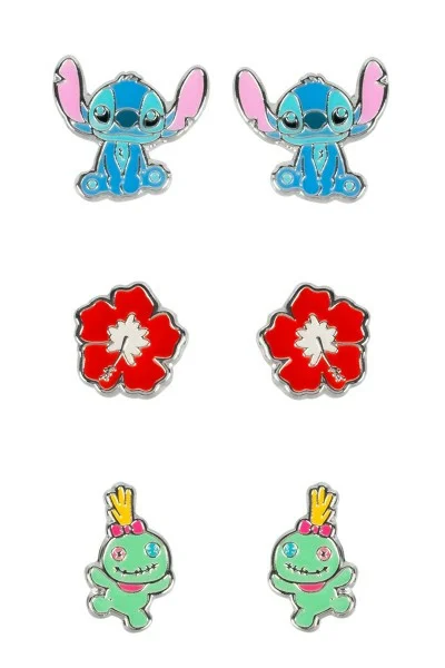 Σκουλαρίκια Lilo & Stitch 3 Set DISNEY Ορείχαλκο