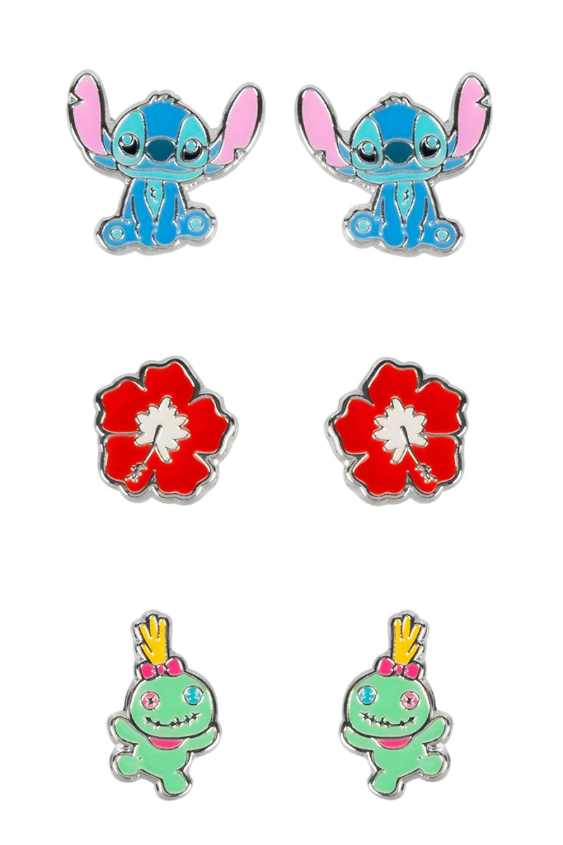 Σκουλαρίκια Lilo & Stitch 3 Set DISNEY Ορείχαλκο