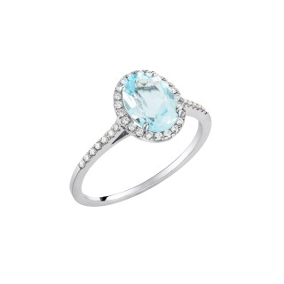 Δαχτυλίδι Λευκόχρυσο 18Κ Διαμάντι Aquamarine 1.37ct