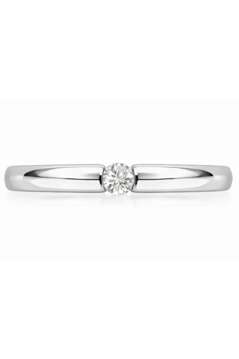 Μονόπετρο Minimal Λευκόχρυσο 18Κ Διαμάντι 0.10ct