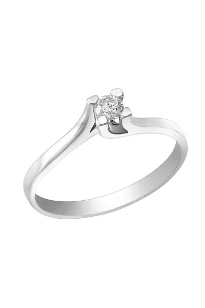 Δαχτυλίδι Φλόγα Λευκόχρυσο 18Κ Διαμάντι 0.12ct