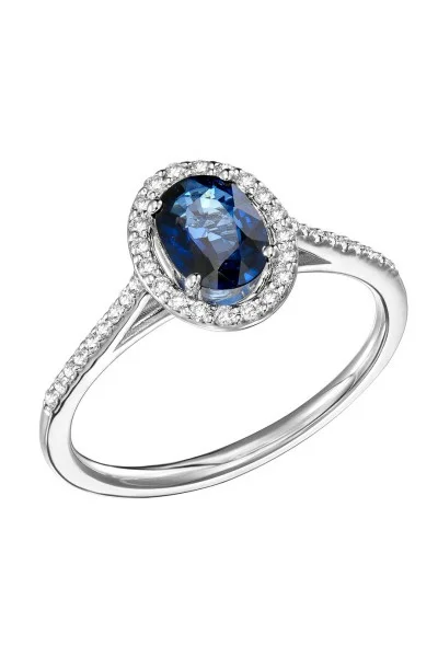 Μονόπετρο Λευκόχρυσο 18Κ Διαμάντι Ζαφείρι 1.00Ct