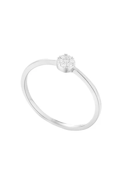 Δαχτυλίδι Λευκόχρυσο 18Κ Διαμάντι Pave 0.06ct