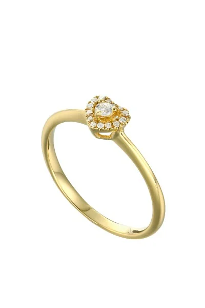 Μονόπετρο Καρδιά Διαμάντι Χρυσό 18Κ 0.10Ct