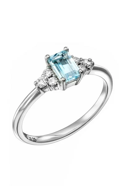 Δαχτυλίδι Λευκόχρυσο 18Κ Διαμάντι Aquamarine 0.61Ct