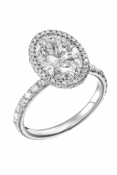 Δαχτυλίδι Λευκόχρυσο 18Κ Σειρέ με Οβάλ Lab-Grown IGI Διαμάντι 3.82ct