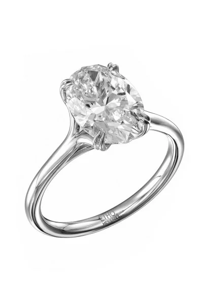 Δαχτυλίδι Λευκόχρυσο 18Κ Σειρέ με Οβάλ Lab-Grown IGI Διαμάντι 3.02ct