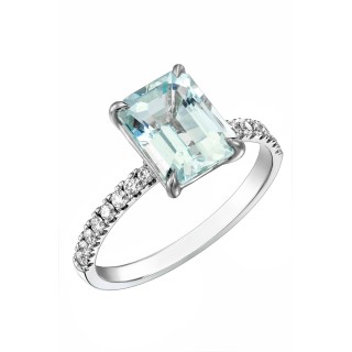 Δαχτυλίδι Λευκόχρυσο 18Κ Διαμάντι Aquamarine 2.40Ct