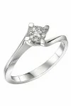 Δαχτυλίδι Φλόγα Λευκόχρυσο 18Κ Διαμάντι Pave 0.09ct