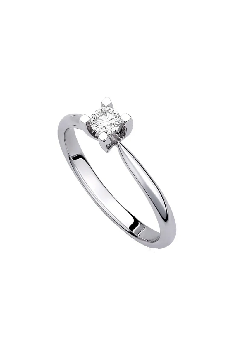 Μονόπετρο Λευκόχρυσο 18Κ Διαμάντι 0.18ct