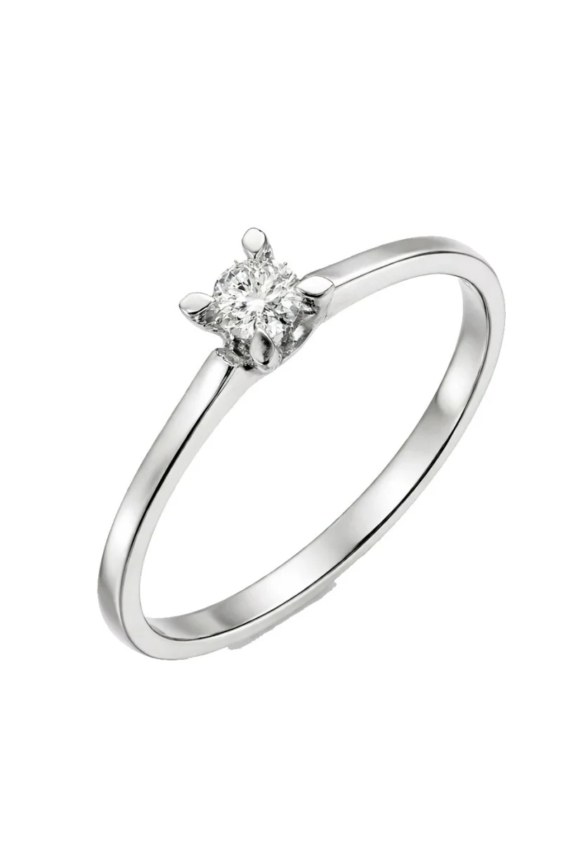 Μονόπετρο Λευκόχρυσο 18Κ Διαμάντι 0.17ct