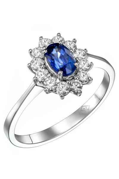Μονόπετρο Λευκόχρυσο 18Κ Διαμάντι Ζαφείρι 1.09Ct